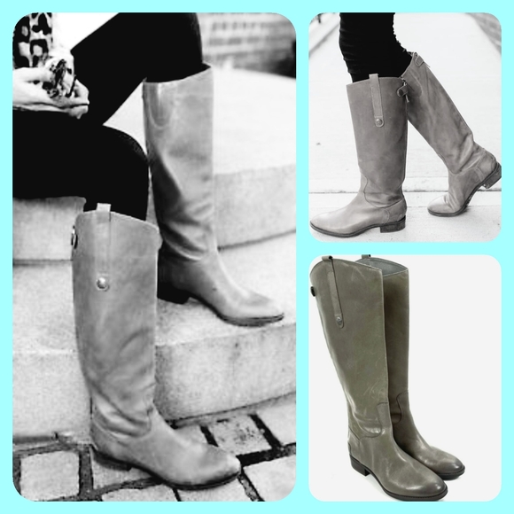 SAM EDELMAN Tall Wide Calf Boots | Dark Grey | Supple Leather |  NEW!! - Picture 14 of 14